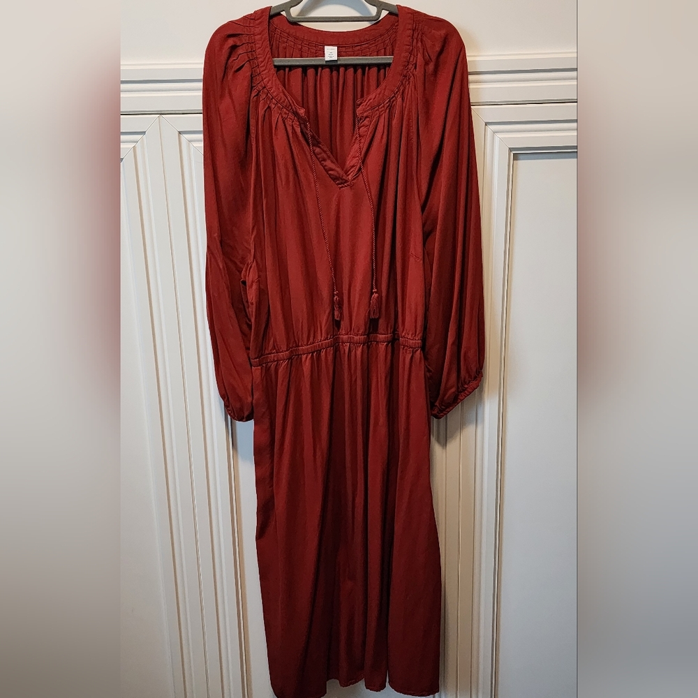 Old Navy Rust Long Sleeve Dress